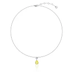 Серебряное колье с белым и желтым фианитом в виде Капли
