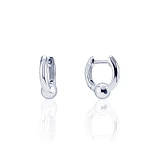 Серебряные серьги-конго с декоративным шариком MIESTILO 