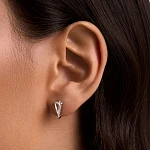 Серебряные серьги-пусеты с фианитами в огранке Грейс