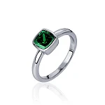 Серебряное кольцо с фианитом в глухой закрепке MIESTILO