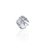 Серебряный кафф с буквой А с фианитами MIESTILO 