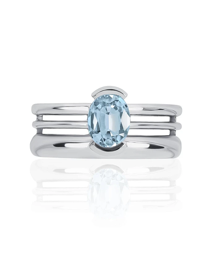 Серебряное кольцо PURITY с топазом Sky