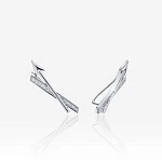 Серебряные серьги-клаймберы ЭРОС с фианитами