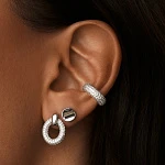 Серебряные серьги–пусеты с фианитами