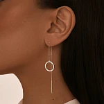 Серебряные серьги-протяжки с фианитами MIESTILO 