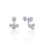 Серебряные серьги-джекеты с фианитами MIESTILO 