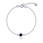 Браслет из серебра с синим фианитом в огранке сердце MIESTILO