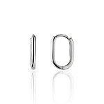 Овальные классические серьги-конго из серебра MIESTILO 