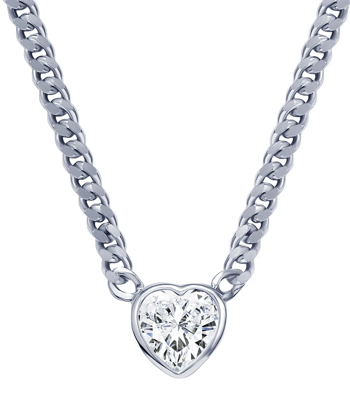 Серебряное колье с фианитом Angel