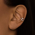 Двойной серебряный кафф без вставок