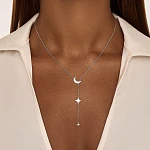 Серебряное колье со звездами и фианитами MIESTILO