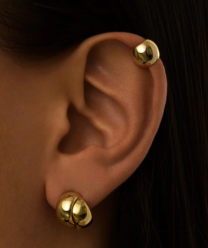 Серебряные серьги-узлы в покрытии желтое золото