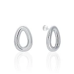 Серебряные дутые серьги в форме капли