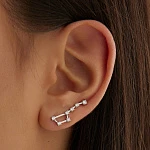 Ассиметричные серьги из серебра в форме созвездия "Большая медведица" MIESTILO 