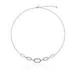 Серебряное колье с многогранниками с фианитами