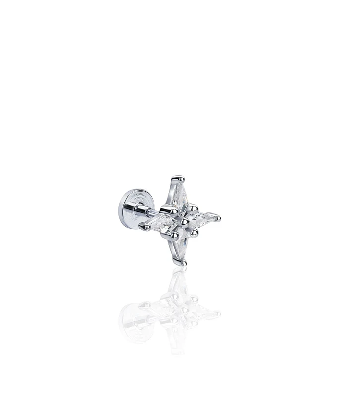 Серебряный пирсинг с фианитами MIESTILO