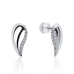 Серебряные серьги-капли с фианитами