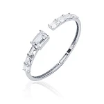 Серебряный жесткий браслет A LA RUSSE с фианитами