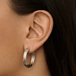 Массивные серебряные серьги-конго с рельефом MIESTILO 