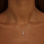 Серебряное колье с розовым турмалином