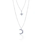 Серебряное колье Исида с луной и звездой MIESTILO