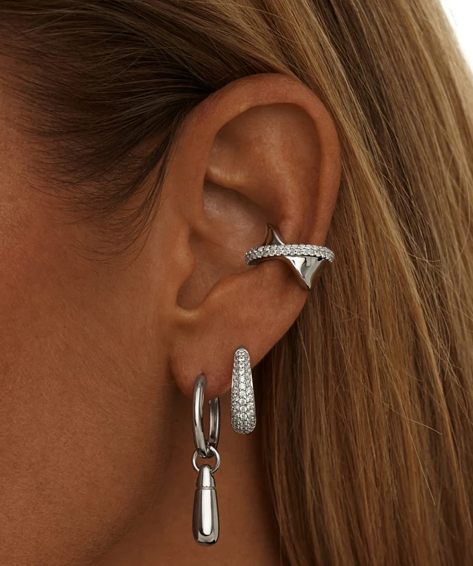 Серьги с подвеской из серебра