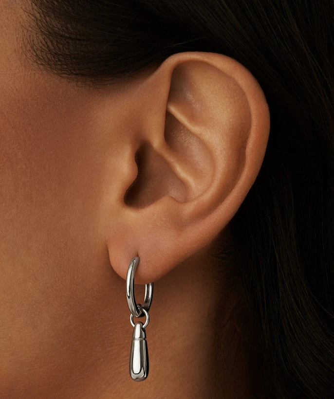 Серьги с подвеской из серебра