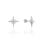 Серебряные серьги со звездами и фианитами Isida