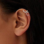 Серебряный кафф в форме змеи