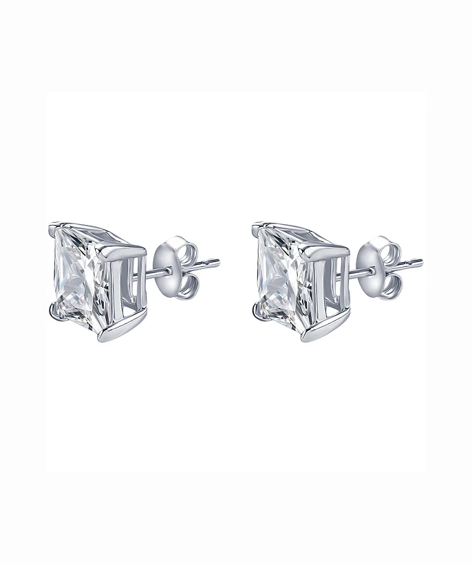 Cеребряные серьги-гвоздики Flawless с фианитом 6 мм