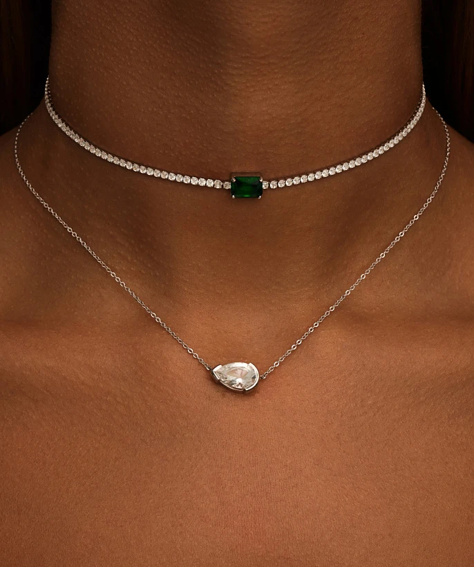 Серебряное колье PURITY с белым топазом