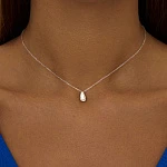 Серебряная подвеска на шею в форме капля MIESTILO