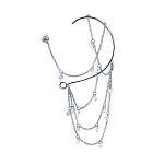 Серебряный крупный кафф с цепями и фианитами "Невесомость"