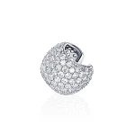 Серебряный широкий кафф с белыми камнями