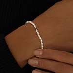 Браслет из серебра с натуральным жемчугом