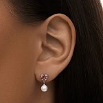 Серьги-пусеты ГАЛАТЕЯ из серебра с жемчугом