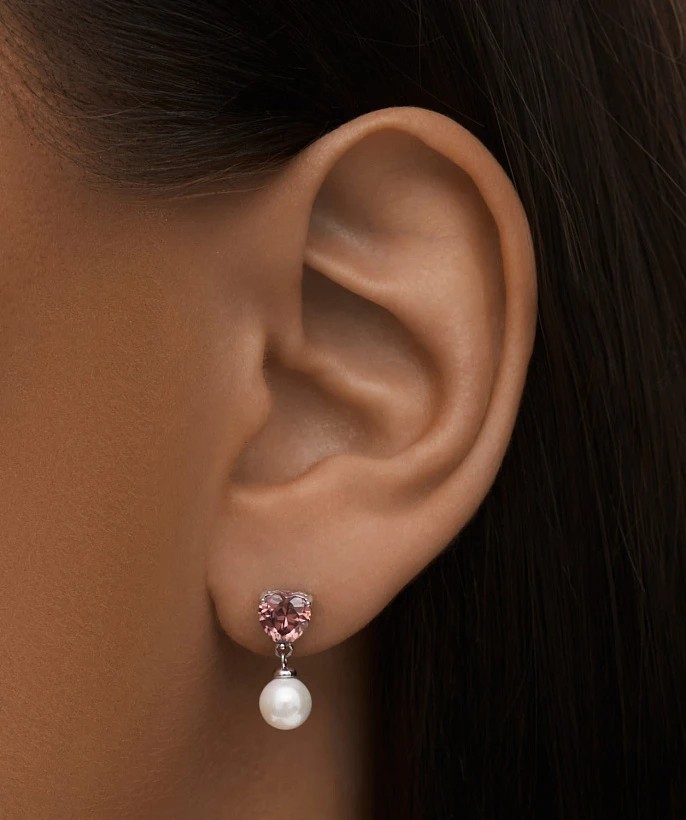 Серьги-пусеты ГАЛАТЕЯ из серебра с жемчугом