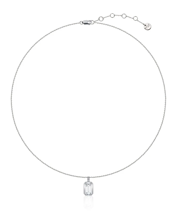 Серебряное колье с подвеской Baguette