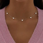 Серебряный чокер с фианитами в форме сердца MIESTILO 