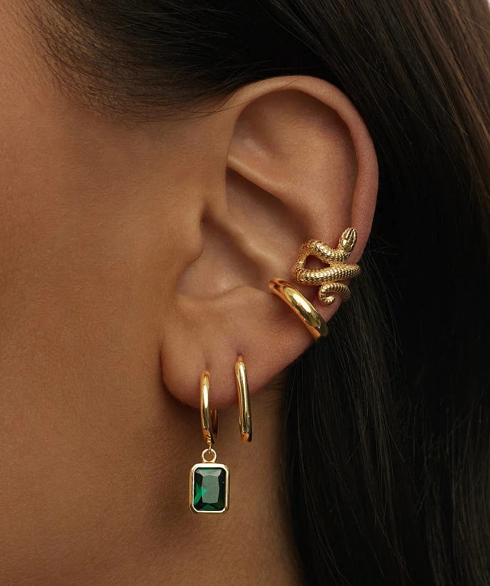 Позолоченный кафф змея из серебра