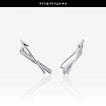 Серебряные серьги-клаймберы ЭРОС с фианитами
