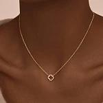 Серебряное колье в покрытии желтое золото  клевер MIESTILO