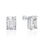 Серебряные крупные серьги ГРАЦИЯ с фианитом