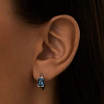 Серебряные серьги-кольца PURITY с London топазом