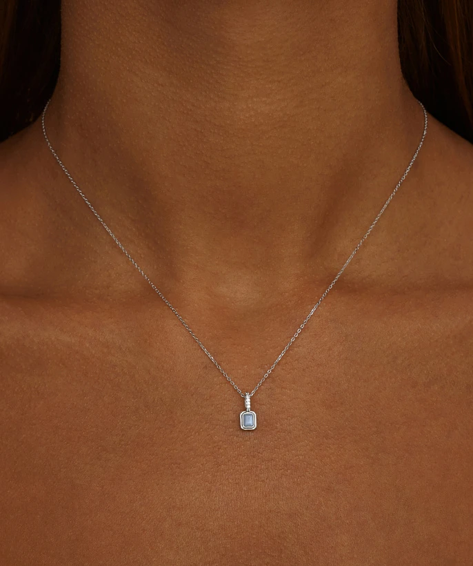 Серебряное колье с аквамарином