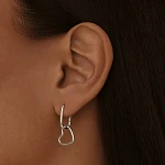 Минималистичные серебряные серьги-конго с подвеской в форме сердца MIESTILO 