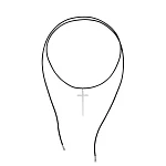 Колье на кожаном шнурке с подвеской Крест из серебра