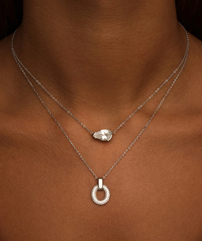 Серебряное колье PURITY с белым топазом