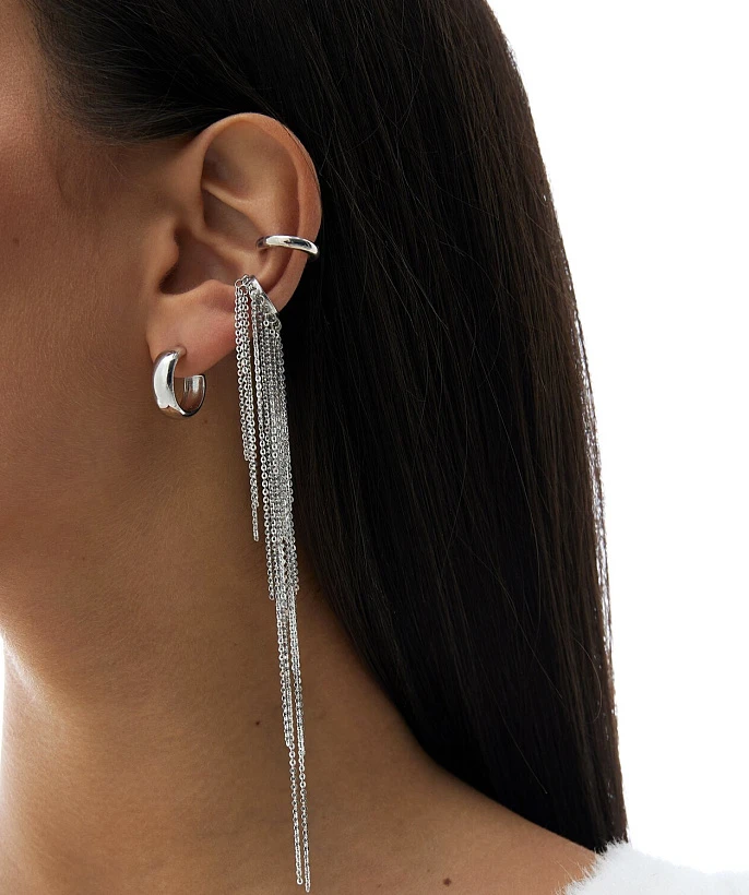 Серебряные серьги - кольца "Kendall"