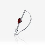 Серебряный кафф-стрела ЭРОС с натуральным гранатом